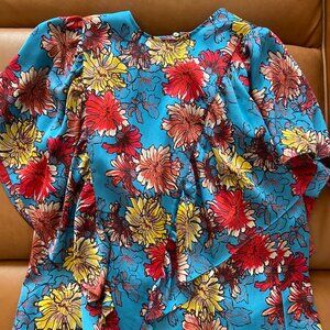 Aritzia Floral Flutter Sleeve Top Size S